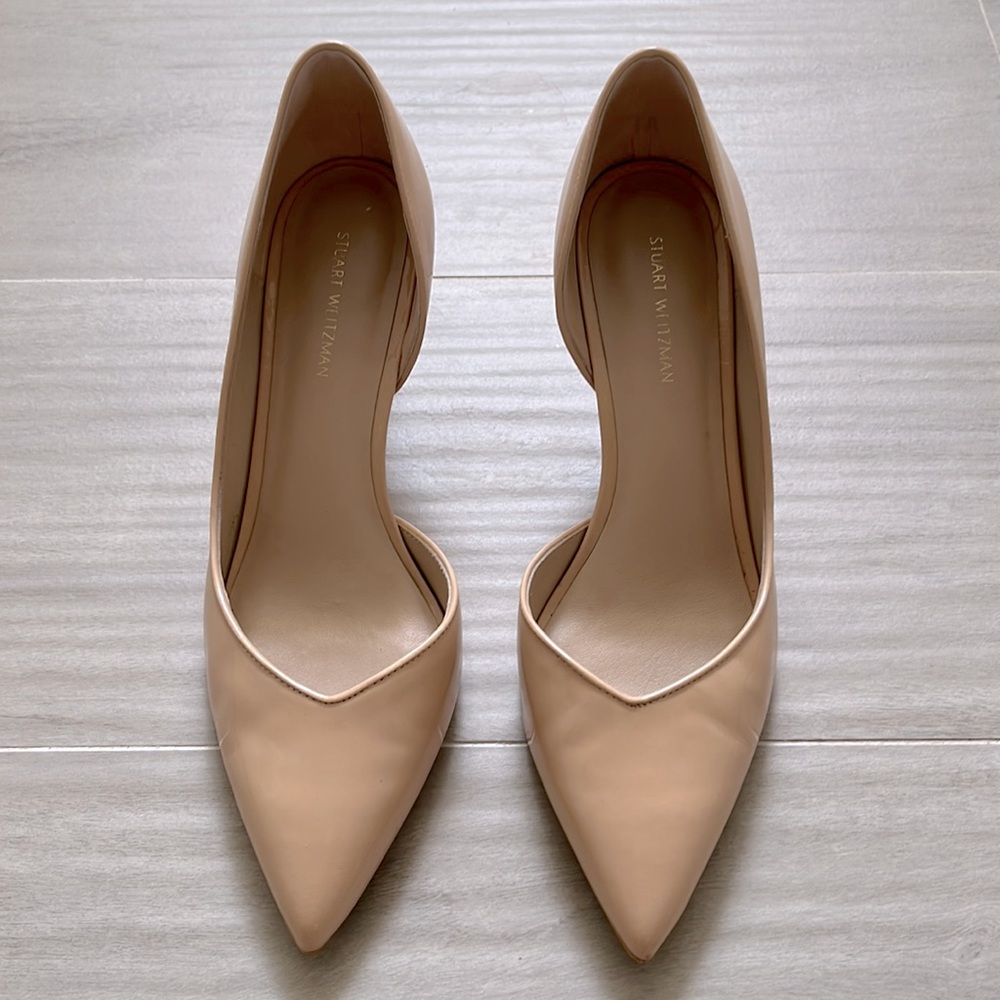 Nude Patent Leather Stuart Weitzman pumps